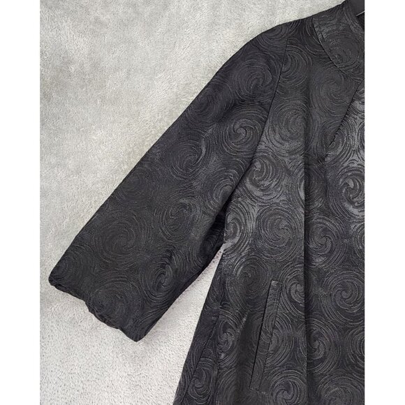 Womens Jacket Size 13-14 Black Van Swirl Pattern Long Sleeve Formal Evening Coat - Picture 10 of 11